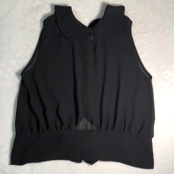 NEW!!!! Sheer Collared Dress Top Black - Picture 4 of 4